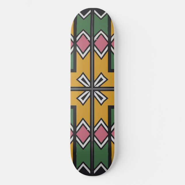 Skateboard Carrés de losange et une croix (Recto)