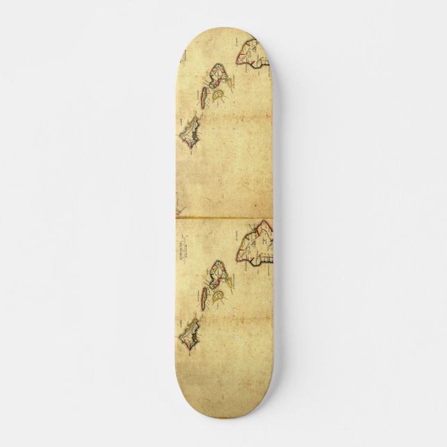 Skateboard Carte 1837 - îles d'Hawaï de cru hawaïennes (Devant)