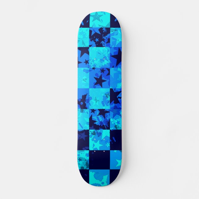 Skateboard Carte à roulettes Blue Star Checker (Recto)