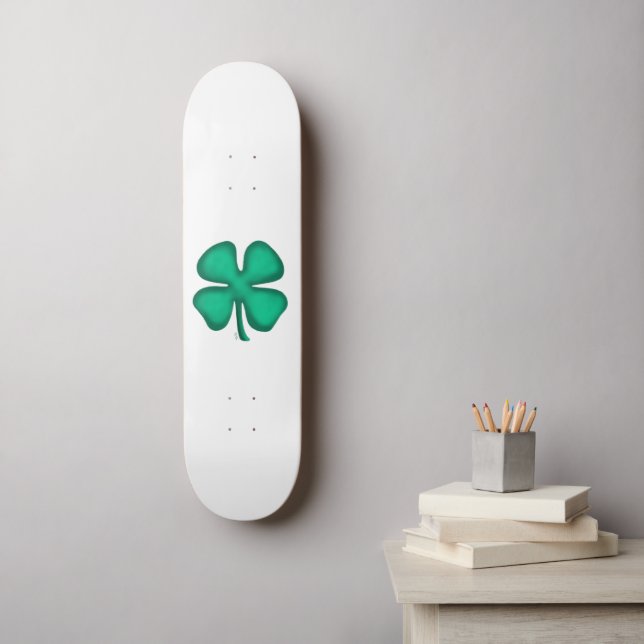 Skateboard Carte à roulettes Lucky 4 Leaf Irish Clover (Art mural)