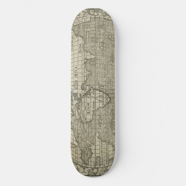 Skateboard Carte antique du monde par SebastiAn Münster circa (Recto)