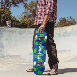 Skateboard Carte bleue motif grenouille