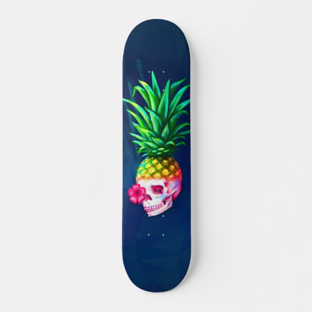Skateboard Carte crâne à ananas (Devant)