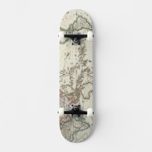 Skateboard Carte d'atlas de Paris (Recto)