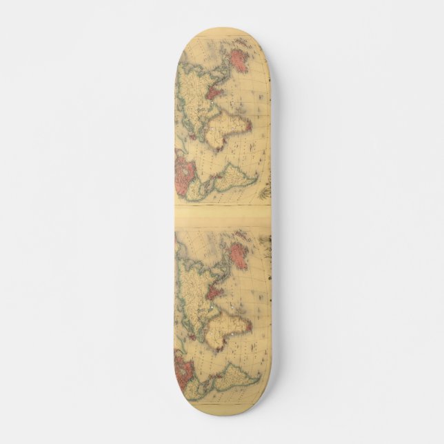 Skateboard carte de 1850's d'Empire Britannique dans le monde (Devant)