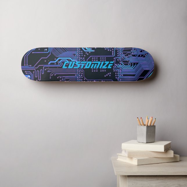 Skateboard Carte de circuit électronique bleu PCB personnalis (Art mural (Horz))