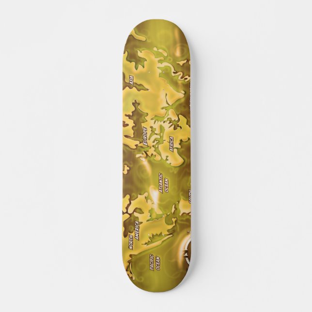 Skateboard Carte de la Terre inondée (Devant)