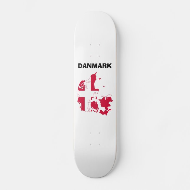 Skateboard Carte Drapeau Danemark (Recto)