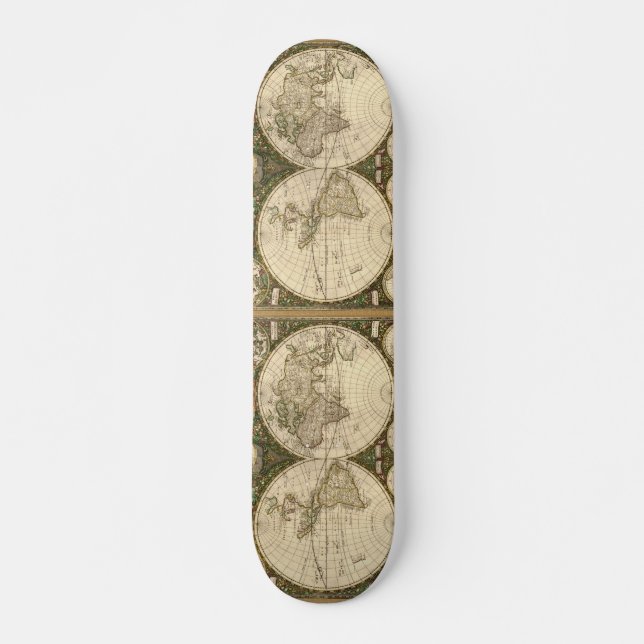 Skateboard Carte du monde 1660 par Frederick de Wit (Devant)