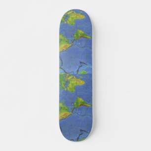 Skateboard Carte du monde physique 1994 - Plaques tectoniques