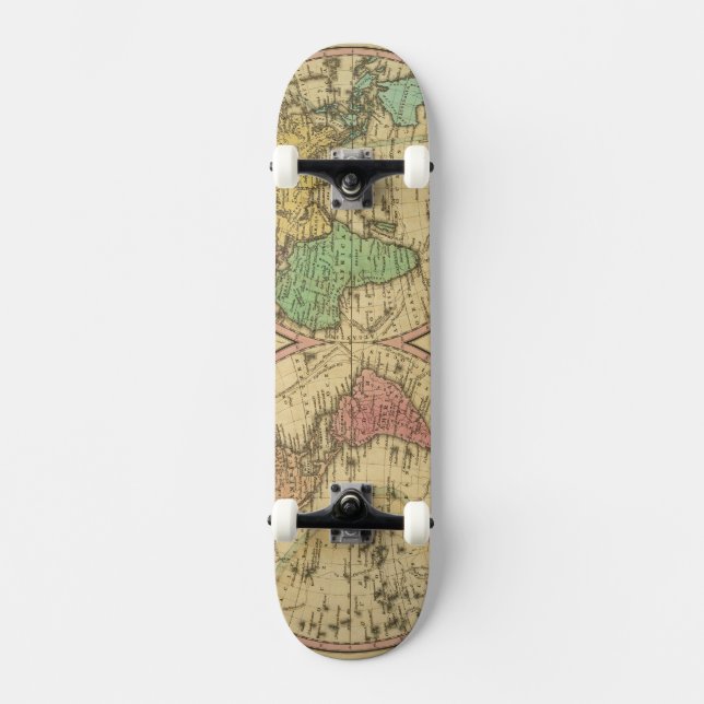 Skateboard Carte du monde sur la projection globulaire (Recto)