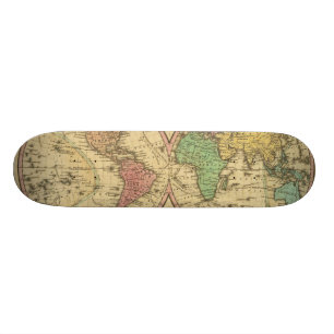 Skateboard Carte du monde sur la projection globulaire