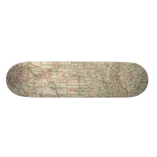 Skateboard Carte du Texas avec des frontières du comté