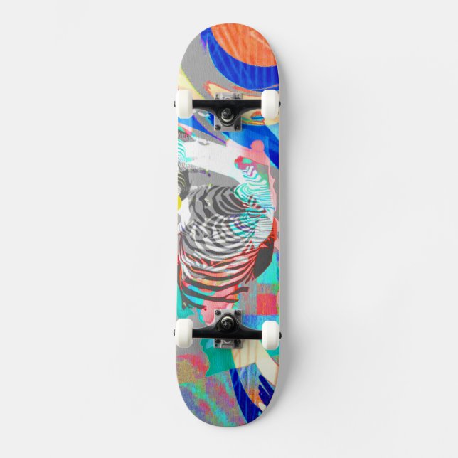 Skateboard Carte graphique Zebra Abstraite (Recto)