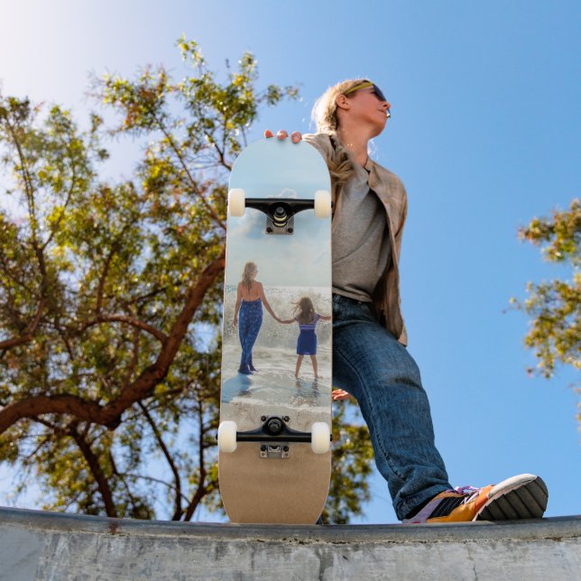 Skateboard Carte photo personnalisée Patinage Votre famille P (Extérieur 1)
