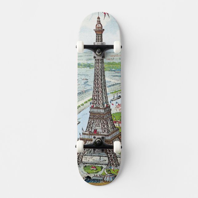 Skateboard Carte postale dépeignant Tour Eiffel (Recto)