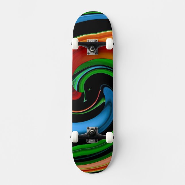 Skateboard Carte Rainbow Face Abstraite (Recto)