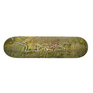 Skateboard Carte vintage de Houston le Texas (1891)