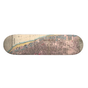 Skateboard Carte vintage de Liverpool Angleterre (1890)
