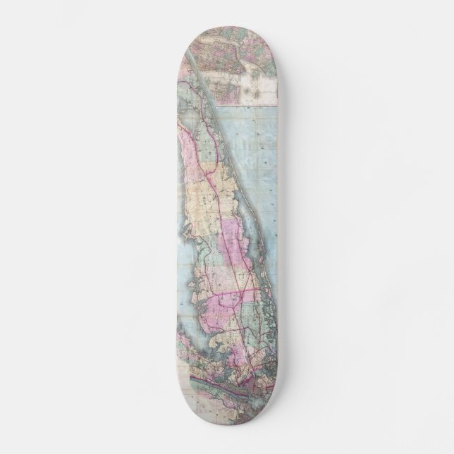 Skateboard Carte vintage de Long Island (1880) (Recto)