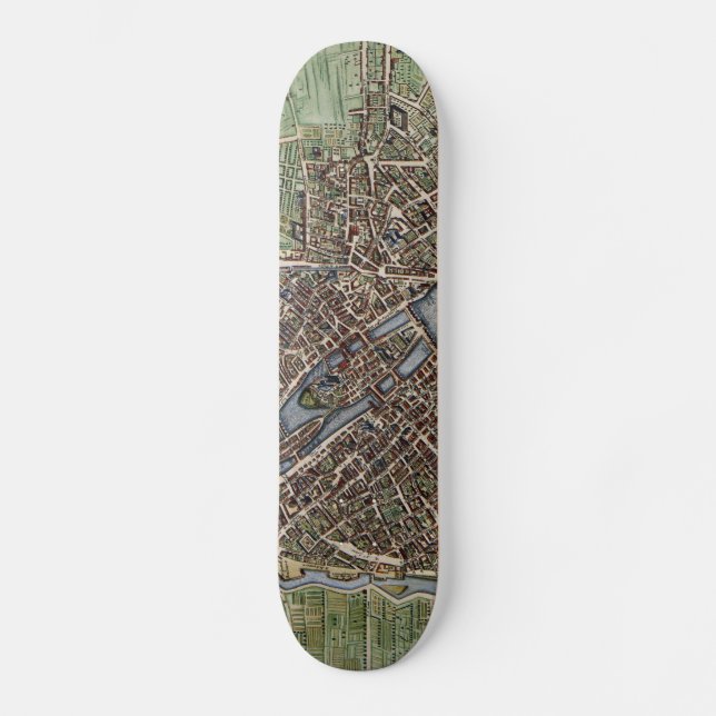 Skateboard Carte vintage de Paris (1657) (Recto)