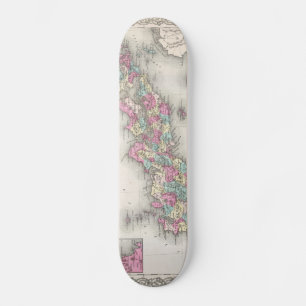 Skateboard Carte vintage du Japon (1855)
