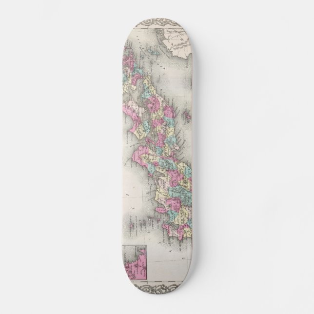 Skateboard Carte vintage du Japon (1855) (Recto)