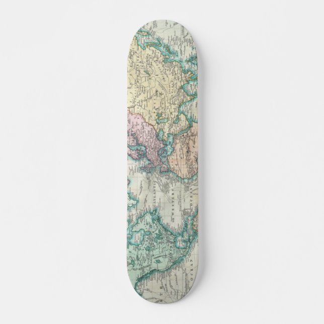 Skateboard Carte vintage du monde (1801) (Devant)