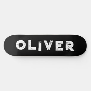 Skateboard carton noir et blanc couleur uni