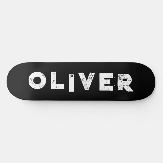 Skateboard carton noir et blanc couleur uni (Horz)