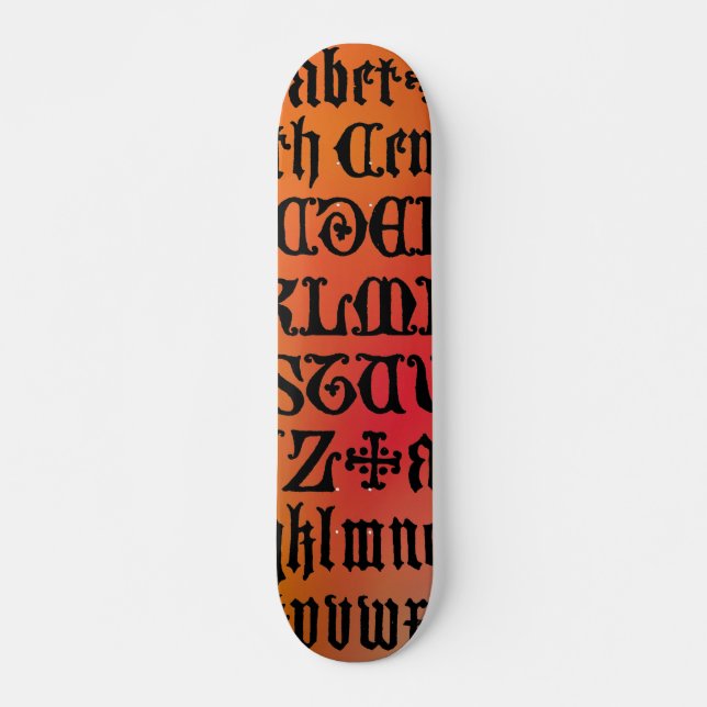 Skateboard Carton rouge et orange (Devant)