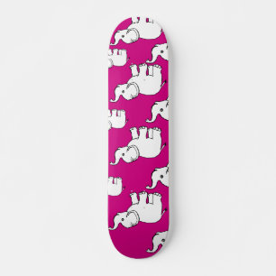 Skateboard Cartoon Motif éléphant à main rose tiré