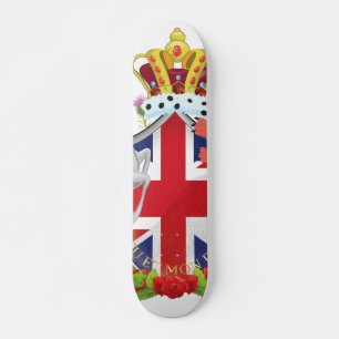 Skateboard Cartoon Royal Throne Crest
