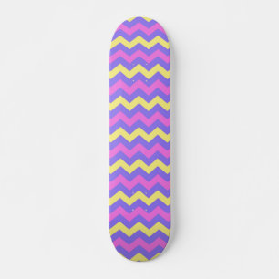 Skateboard Cartouche Zigzie (jaune, violet et rose)