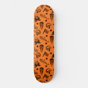 Skateboard Casque de moto de motocross course crâne orange