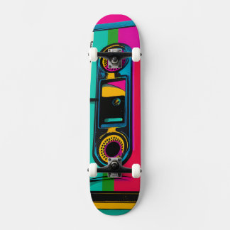 Skateboard cassette pop art des années 80 rétro