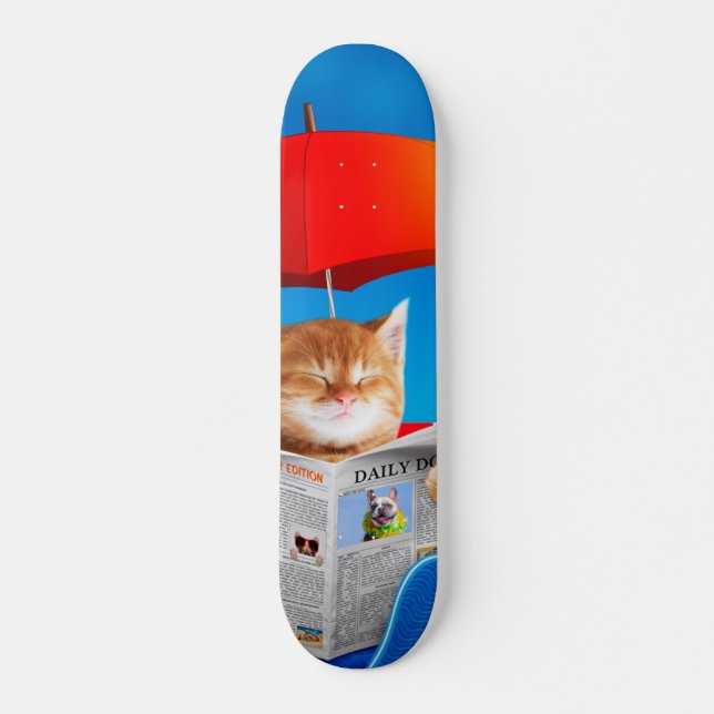 Skateboard Cat At The Beach (Devant)