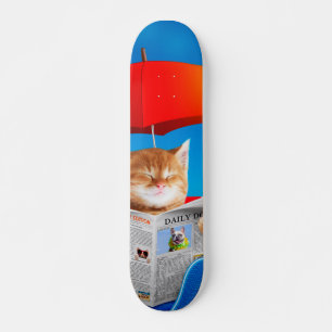 Skateboard Cat At The Beach Lit Le Journal