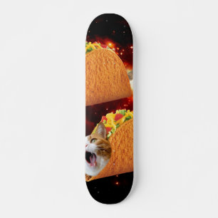 Skateboard Cats inside space tacos