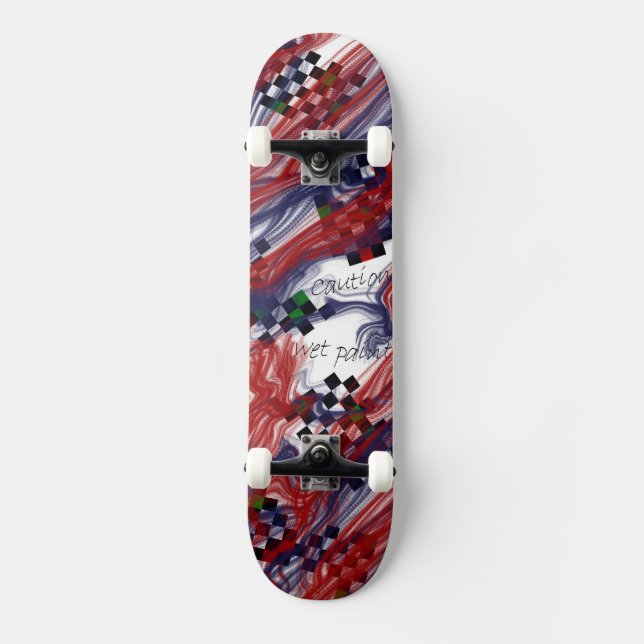 Skateboard Caution Wet Paint - cool and beautiful design (Recto)