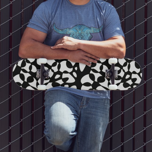 Skateboard Cells Abstraction Black White (Extérieur 3)