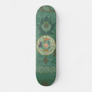 Skateboard Cercle chinois antique bleu vert
