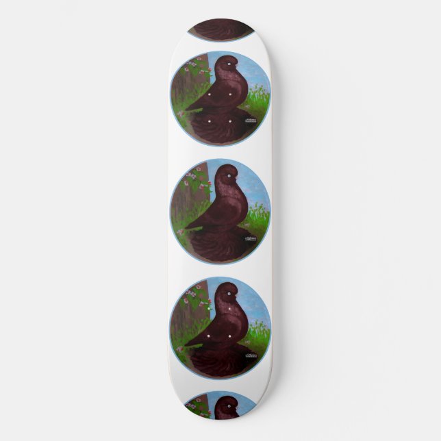 Skateboard Cercle rouge de pigeon (Recto)