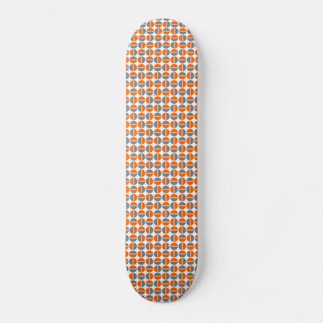 Skateboard Cercles rotatifs - orange et gris (Recto)