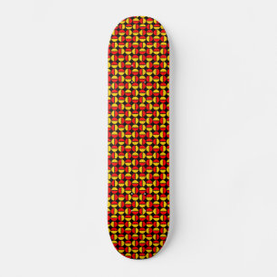 Skateboard Cercles tournants - rouge et ambre sur noir