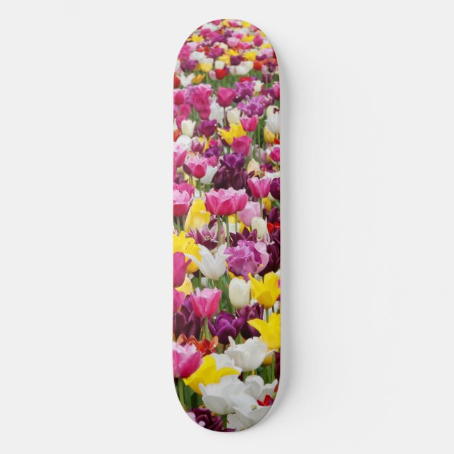 Skateboard champ plein de tulipes (Recto)