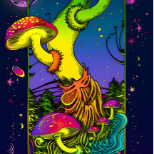champignon couleurs trippy psychédélique