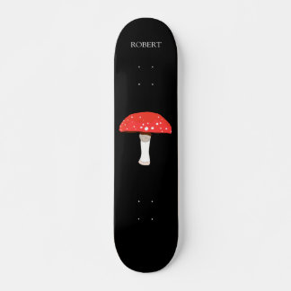 Skateboard Champignons rouges agariques avec monogramme