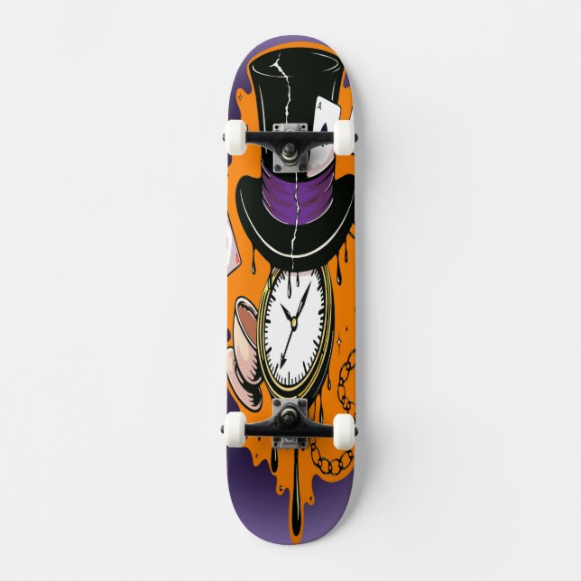 Skateboard Chapelier Fou Temps Brisé  (Recto)