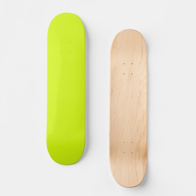 Skateboard Chartreuse Couleur jaune uni (Recto)